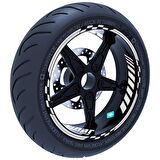 Reflektif Beyaz [Gri] Moto GP İç Dış Jant Şeridi Takım Sticker Çınar Extreme